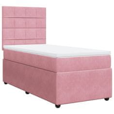 Vidaxl Box spring postelja z vzmetnico roza 80x200 cm žamet