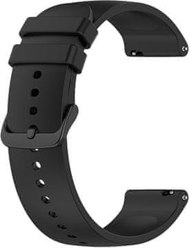 4wrist Univerzalen silikonski pašček s črno zaponko 22 mm - črn
