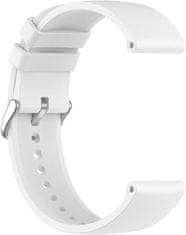 4wrist Univerzalni silikonski pašček s srebrno zaponko 20 mm - bel