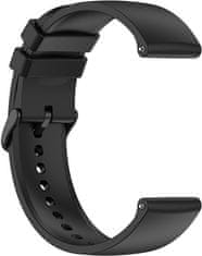 4wrist Univerzalen silikonski pašček s črno zaponko 22 mm - črn