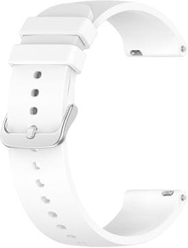 4wrist Univerzalni silikonski pašček s srebrno zaponko 22 mm - bel
