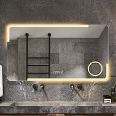 S6 Steklarstvo Šest LED ogledalo S62A, 120x60cm, s povečevalnim ogledalom, 3 barve LED, dimmer, funkcija proti rosenju, 