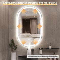 S6 Steklarstvo Šest LED ogledalo S612B , 60x100cm, ovalno LED kopalniško ogledalo