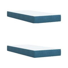 Vidaxl Box spring postelja z vzmetnico modra 200x200 cm žamet