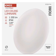 Emos LED svetilo nadometno FIONI, okroglo, 12W, IP44, nevtralno bela
