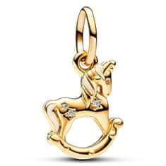 Pandora Čudovit pozlačen obesek Swinging Unicorn Shine 762978C01