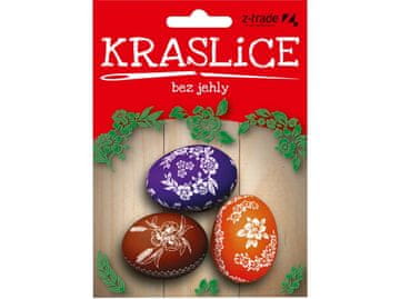 Barve za jajca 3 barve + nalepke I.Kraslice brez igle, mešanica barv