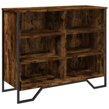 Vidaxl Komoda dimljeni hrast 91x35,5x74,5 cm inženirski les