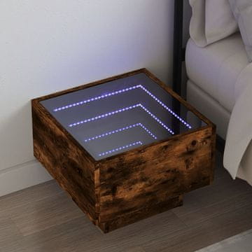 Vidaxl vidaXL Nočna omarica Infinity LED dimljen hrast 40x40x30 cm