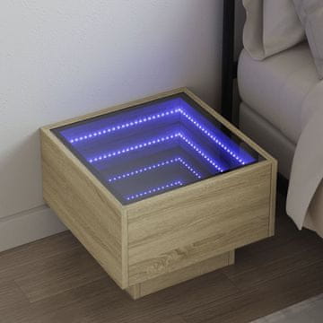 Vidaxl vidaXL Nočna omarica Infinity z LED, hrast sonoma, 40x40x30 cm