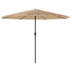 Vidaxl Vrtni senčnik z LED in z jeklenim drogom rjav 324x324x247 cm