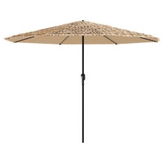 Vidaxl Vrtni senčnik z LED in z jeklenim drogom rjav 324x324x247 cm