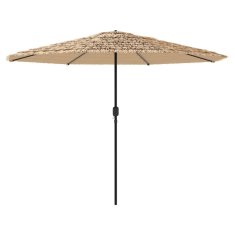Vidaxl Vrtni senčnik z LED in z jeklenim drogom rjav 324x324x247 cm