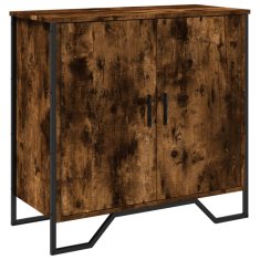 Vidaxl Komoda dimljeni hrast 78x35,5x74,5 cm inženirski les