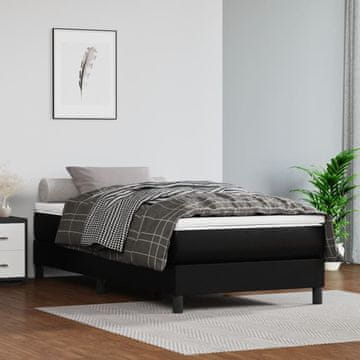 Vidaxl vidaXL Otroška vzmetnica z žepkastimi vzmetmi, črna, 80x160 cm, umetno usnje