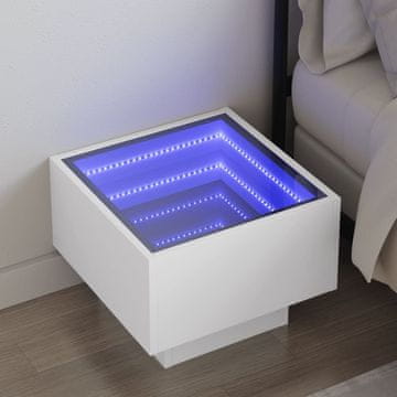 Vidaxl vidaXL Nočna omarica Infinity LED bela 40x40x30 cm