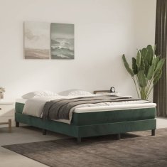 Vidaxl vidaXL Vzmetnica z žepkastimi vzmetmi temno zelena 120x210x20 cm žamet