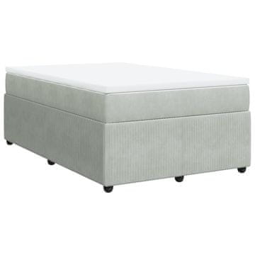 Vidaxl Box spring postelja z vzmetnico svetlo siva 120x200 cm žamet
