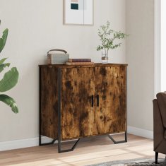 Vidaxl Komoda dimljeni hrast 78x35,5x74,5 cm inženirski les