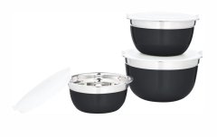 Toro KOMPLET 3 SKLED S POKROVOM D.14,16,18CM, IZ NERJAVEČEGA JEKLA, ČRNA