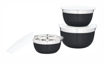 Toro KOMPLET 3 SKLED S POKROVOM D.14,16,18CM, IZ NERJAVEČEGA JEKLA, ČRNA