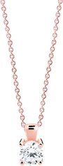 Cutie Jewellery Nežen obesek iz rožnatega zlata s prozornim cirkonom Z8010-40-10-X-4