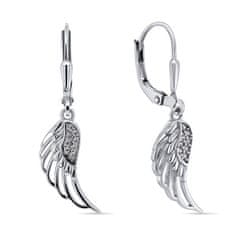 Brilio Silver Modni komplet srebrnega nakita Angel wings SET213W (obesek, uhani)
