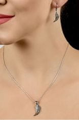 Brilio Silver Modni komplet srebrnega nakita Angel wings SET213W (obesek, uhani)