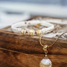 Lampglas Edinstvena zapestnica Icy Treasure s 24k zlatom v biseru Lampglas BSA41
