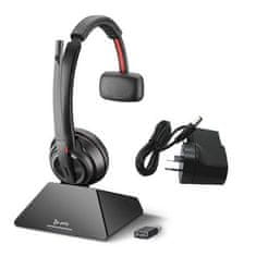 Poly Mono brezžične slušalke Plantronics Savi 8210-M UC USB-A DECT črne (209212-02) s stojalom
