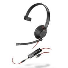 Poly Blackwire 5210 Monaural USB-C slušalke + 3,5 mm vtič + USB-C/A adapter 8X230AA, 207587-01
