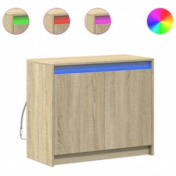 Vidaxl Komoda z LED sonoma hrast 72x34x61 cm inženirski les