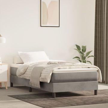 Vidaxl vidaXL Otroška vzmetnica z žepkastimi vzmetmi svetlo siva 80x160 cm žamet