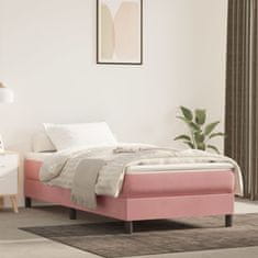 shumee vidaXL Vzmetnica z žepkasto vzmetjo roza 80x210x20 cm žamet