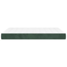 Vidaxl vidaXL Vzmetnica z žepkastimi vzmetmi temno zelena 120x210x20 cm žamet