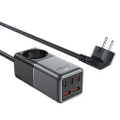 AceFast Namizni polnilnik Z2 GaN 75 W PD 3x USB-C 2x USB-A črno-siv