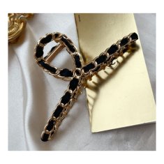 Flamenco Mystique Dekorativna sponka za lase XL, zlate barve, črna, iz kovine, 11 cm