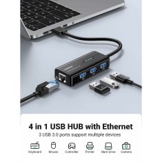 Ugreen 20265 USB HUB 3X USB 3.0 3 GIGABIT MREŽA