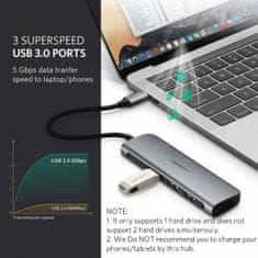 Ugreen CM136 HUB adapter USB-C v HDMI + 3xUSB 3 +PD
