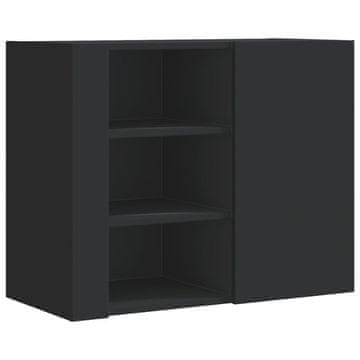 Vidaxl Stenska omarica črna 75x35x60 cm inženirski les