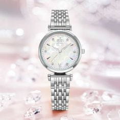 Shengke Ženska ročna ura Pearl Silver