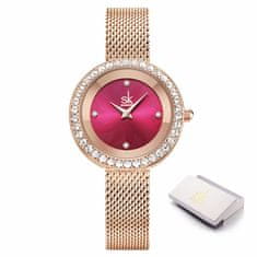 Shengke Ženska ročna ura Glitter Red