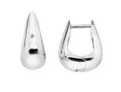 Hot Diamonds Brezčasni srebrni uhani Huggies z diamanti DE793