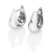 Hot Diamonds Brezčasni srebrni uhani Huggies z diamanti DE793