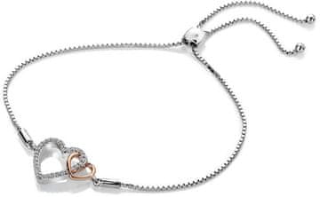 Hot Diamonds Srebrna zapestnica z originalnim diamantom Flora DL590