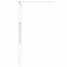 Vidaxl Pregrada za tuš bela 100x195 cm prozorno ESG steklo