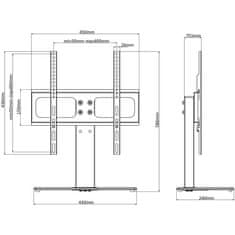 Vidaxl Nosilec za televizijo s podstavkom železo črne barve 23-55