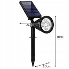 Malatec Solarna reflektorska talna ali stenska 4 LED svetilka IP65