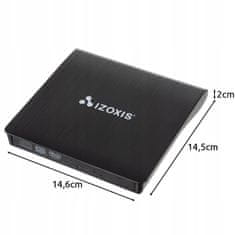 Izoksis Prenosni zunanji pogon CD+DVD zapisovalnik USB 3.0