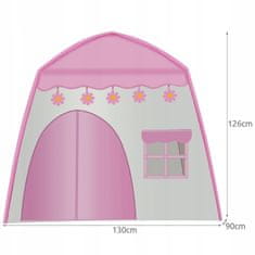 Kruzzel Otroški oxford šotor roza 130cm + LED girlanda